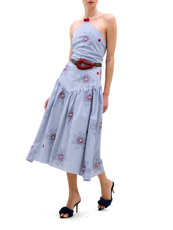 Ares Cotton Halter Midi Dress