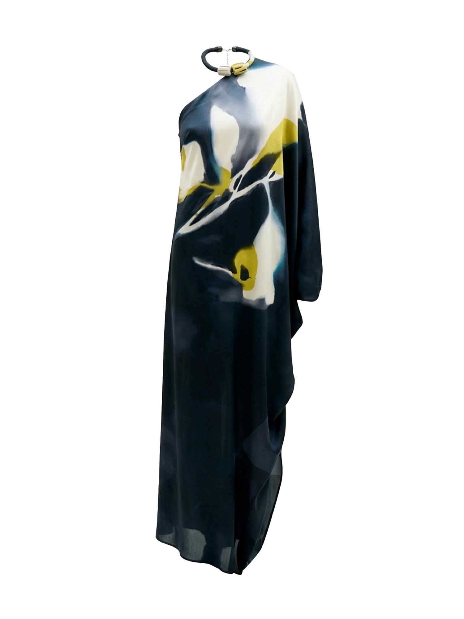 Erica One-Shoulder Silk Maxi Dress