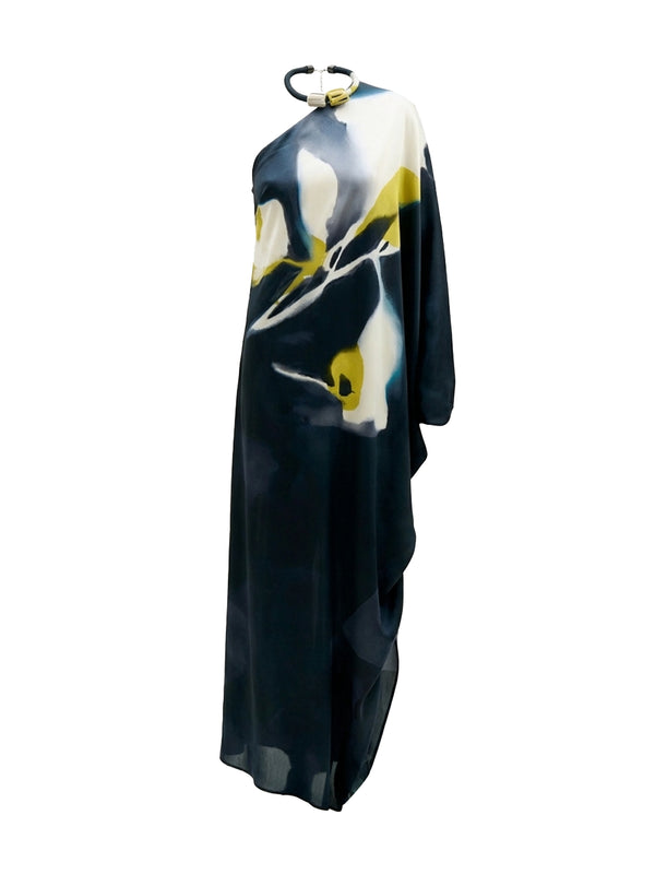 Erica One-Shoulder Silk Maxi Dress
