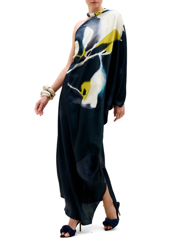 Erica One-Shoulder Silk Maxi Dress
