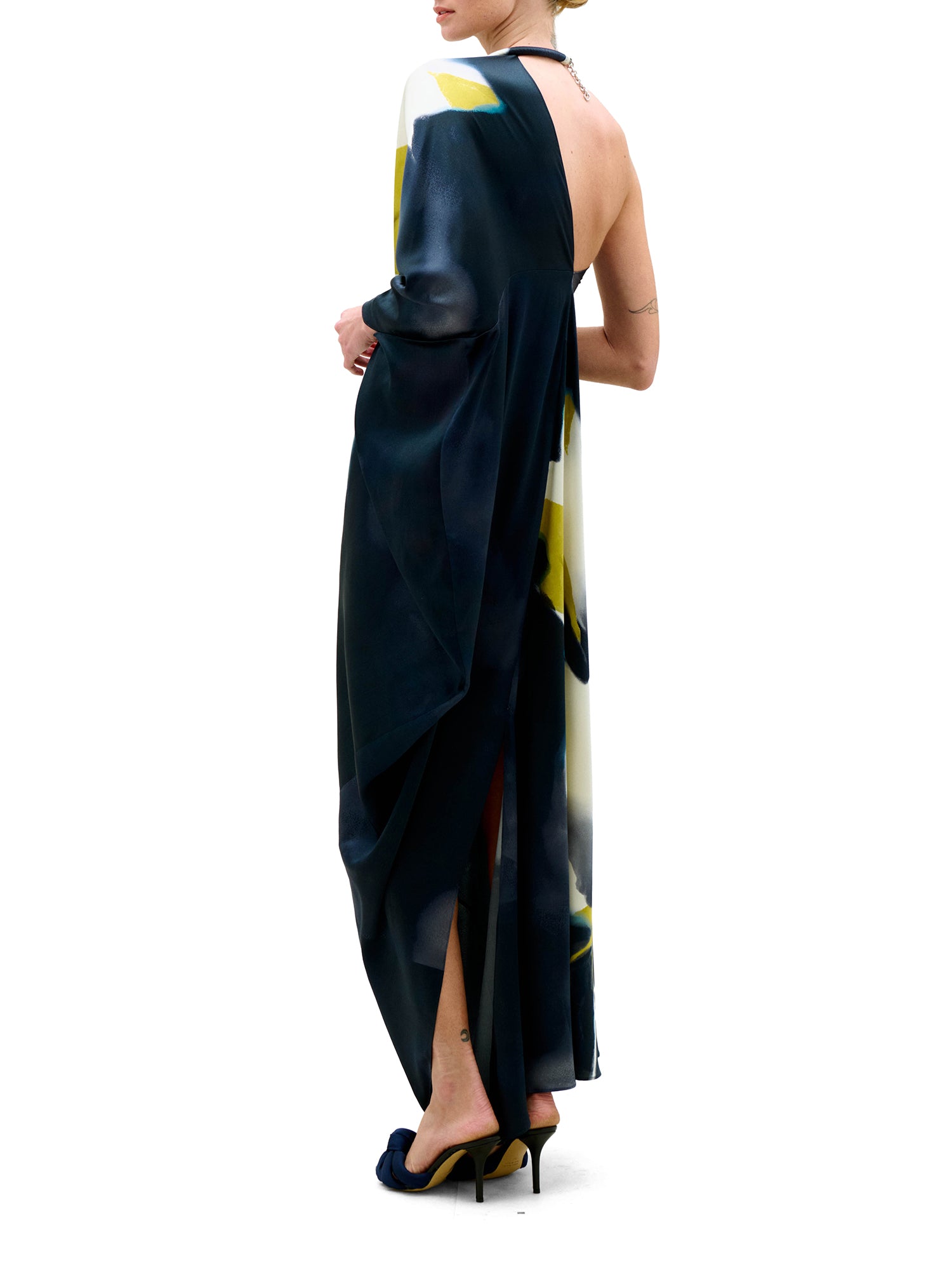Erica One-Shoulder Silk Maxi Dress