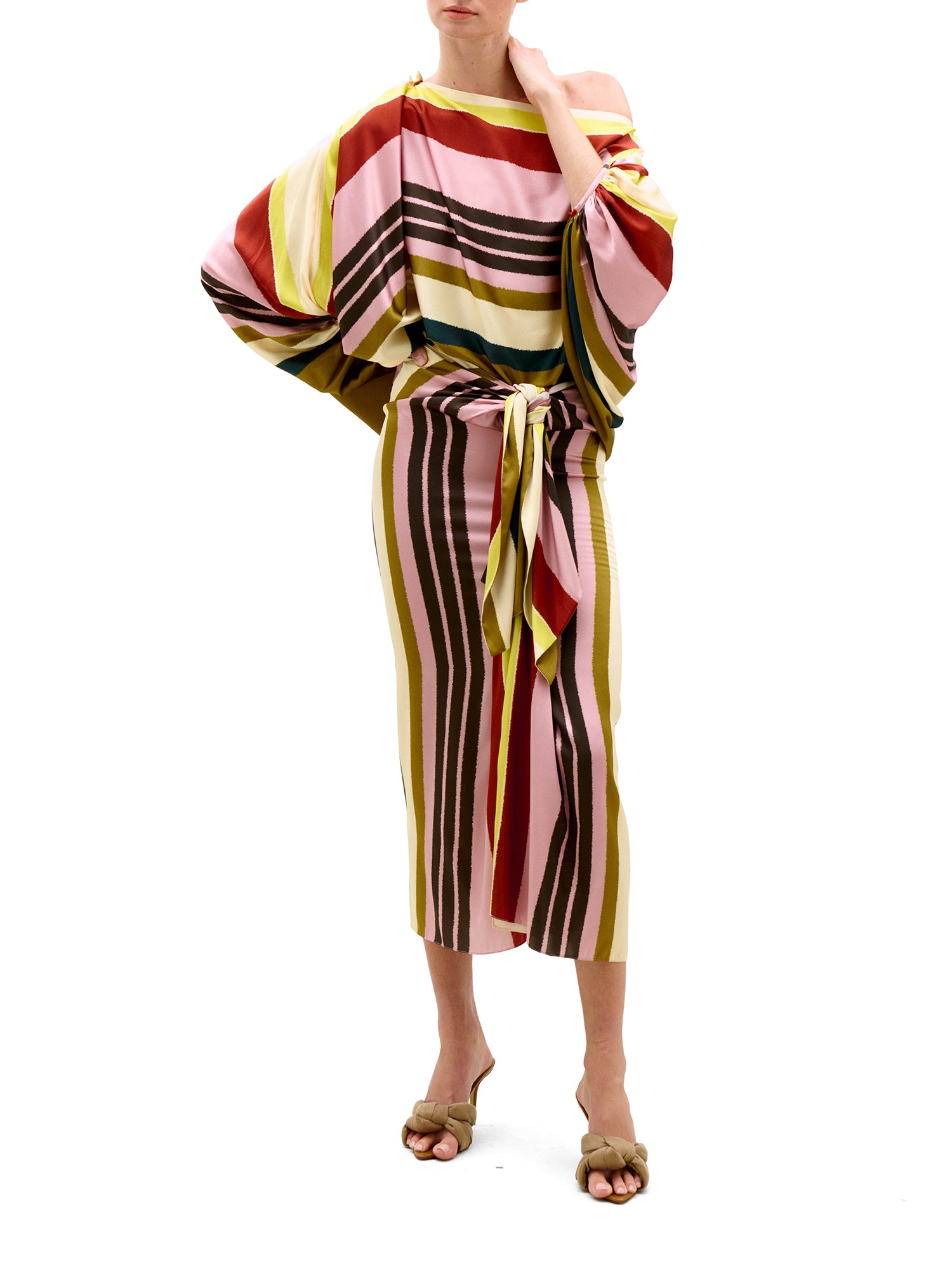 Viveka Silk Midi Skirt