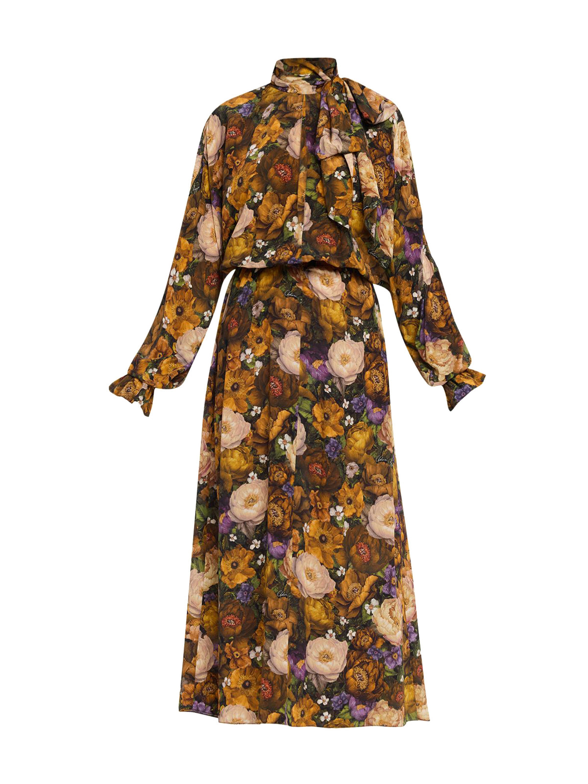 Seraphina Floral Silk Midi Dress