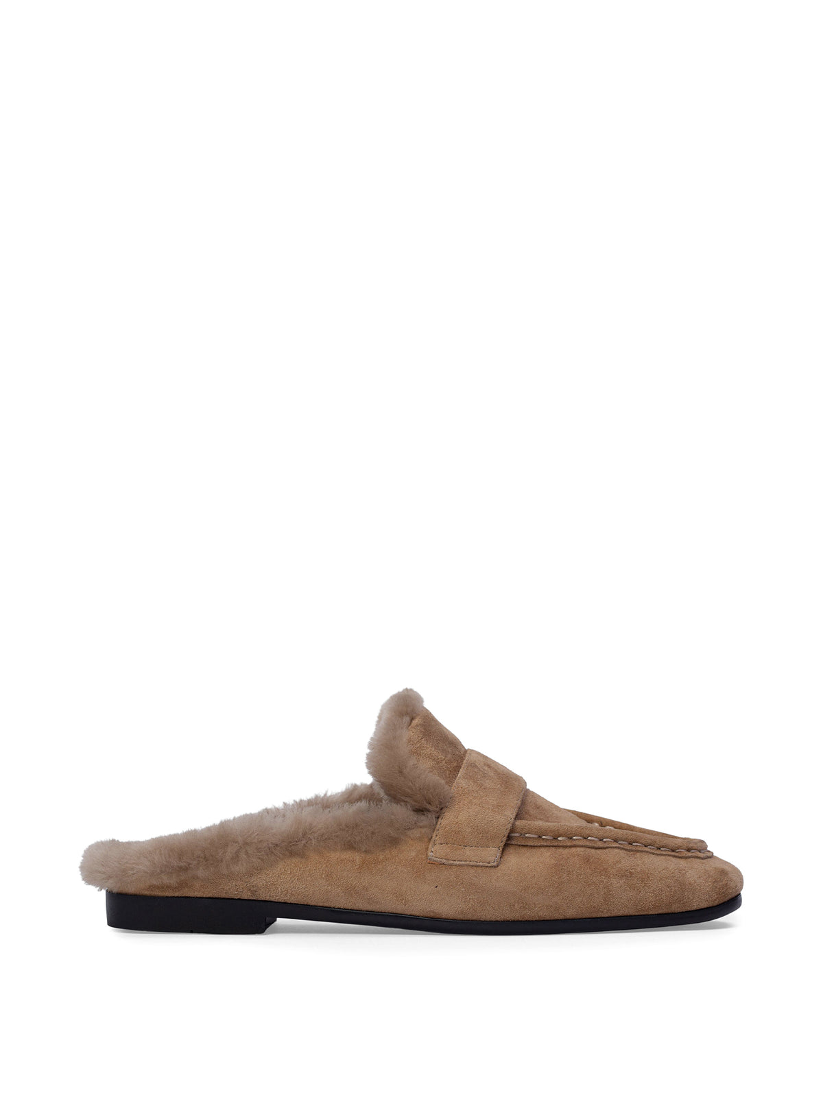 Theo Suede and Shearling-Lined Mules