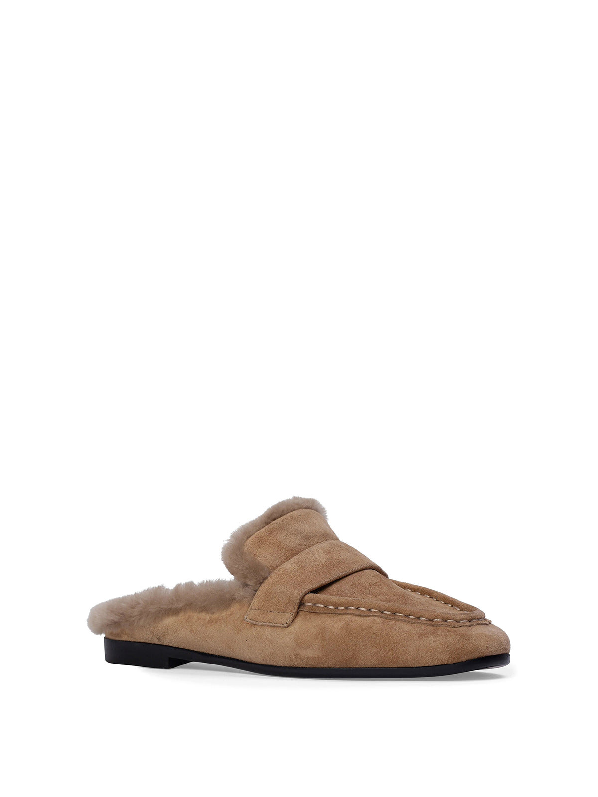 Theo Suede and Shearling-Lined Mules
