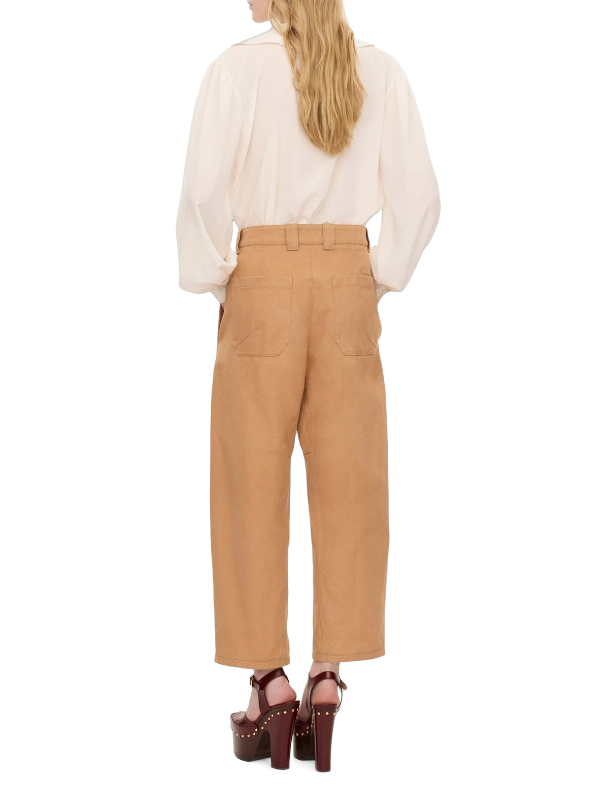 Cotton Canvas Barrel Pants