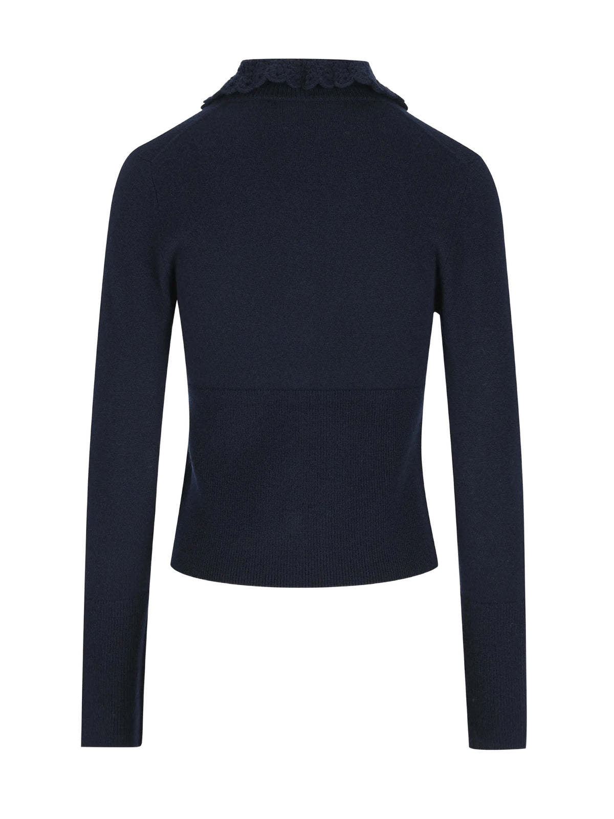 Wool Fitted Logo Cardigan