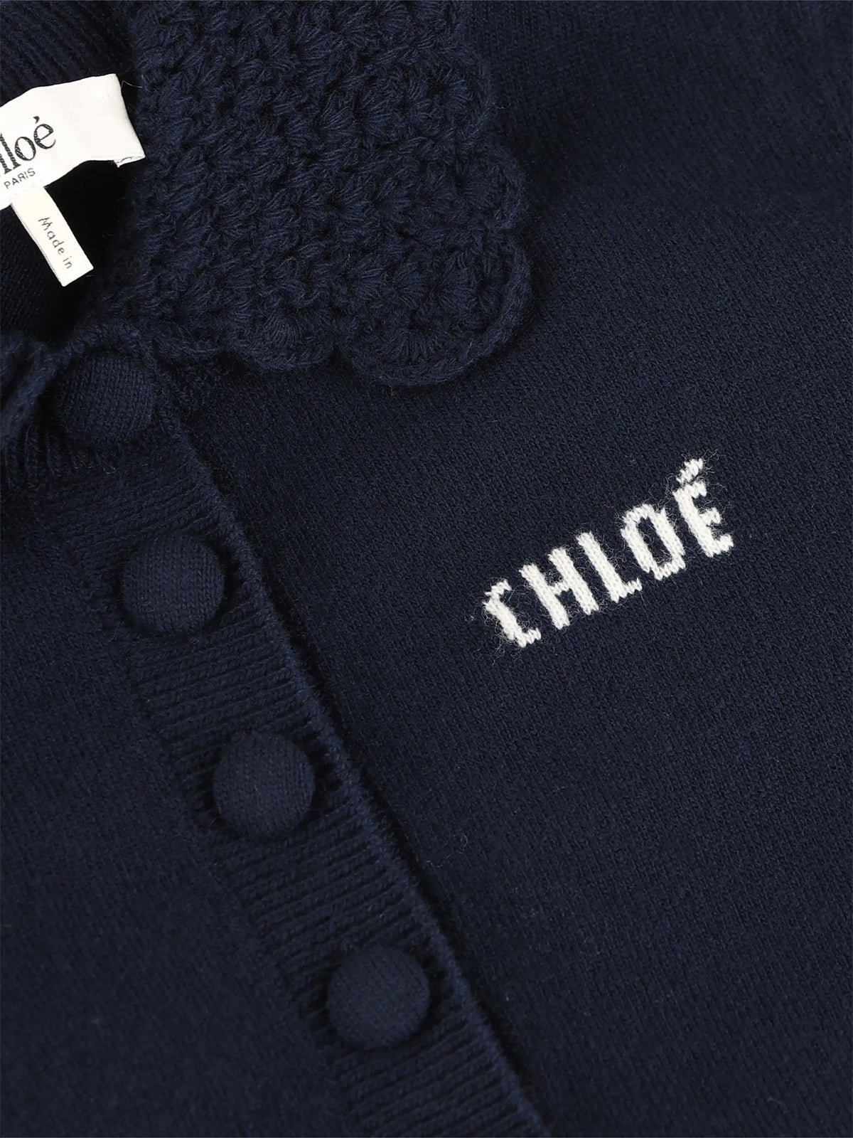 Wool Fitted Logo Cardigan