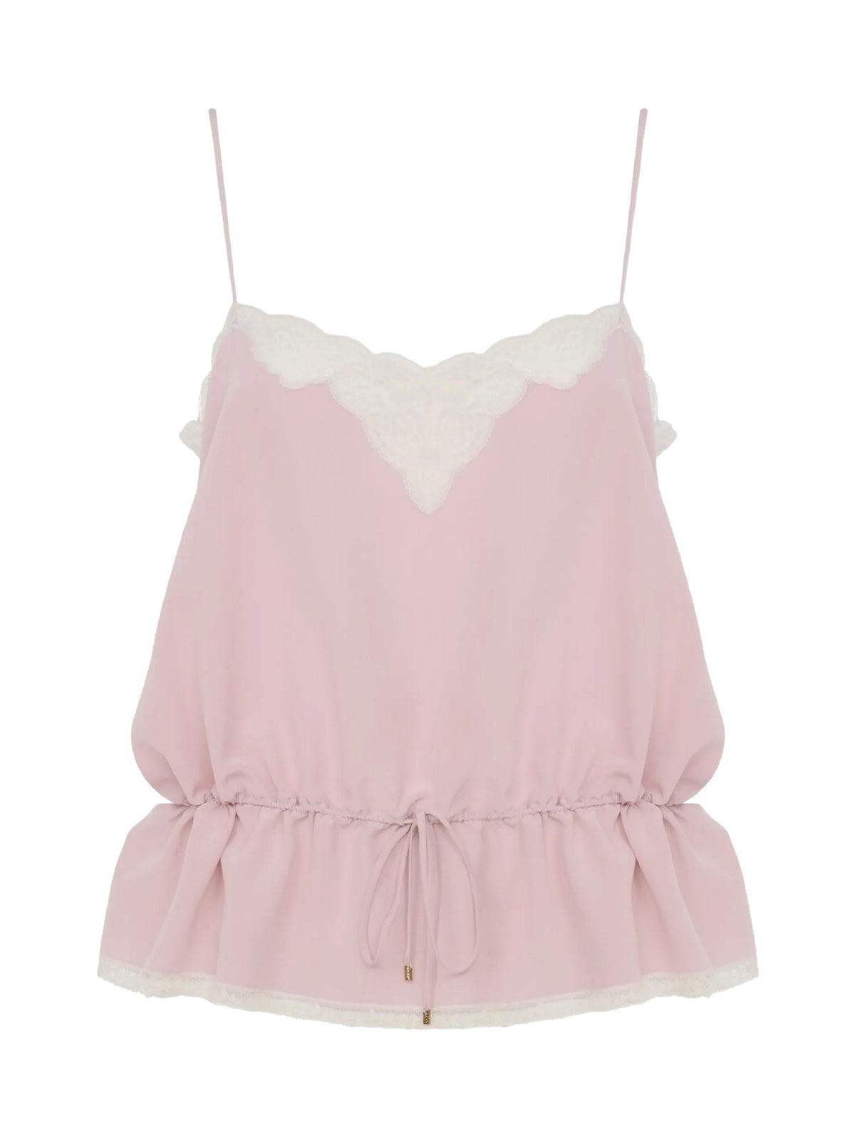 Crêpe de Chine and Lace Camisole Top