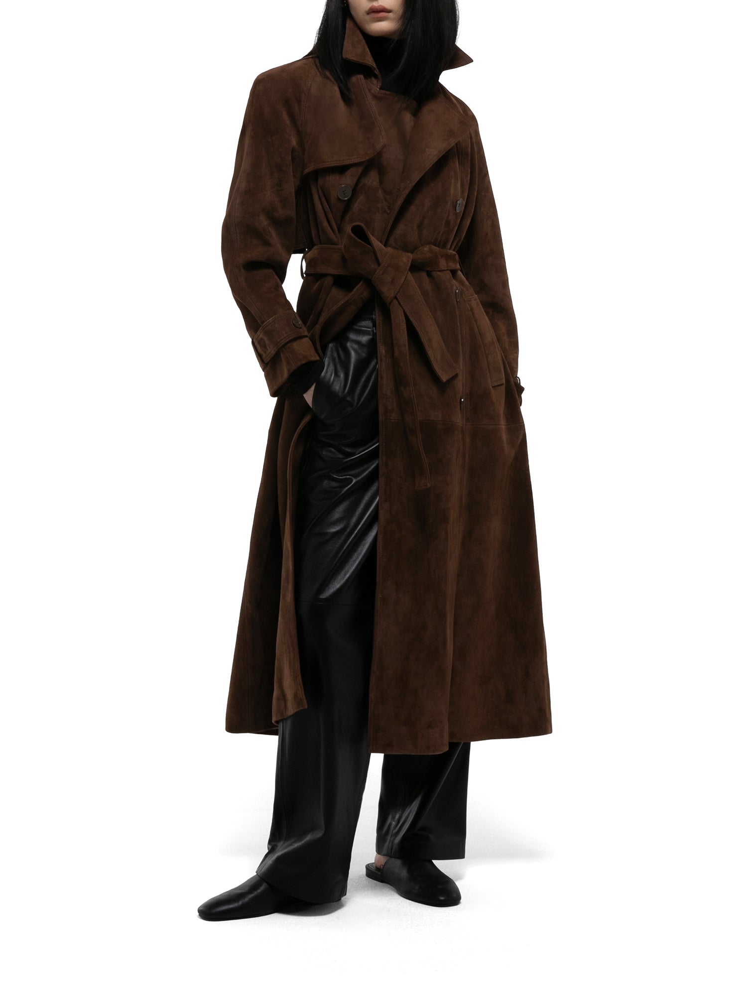 Corrin Suede Trench Coat