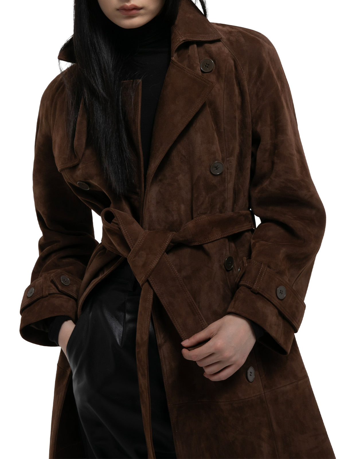 Corrin Suede Trench Coat