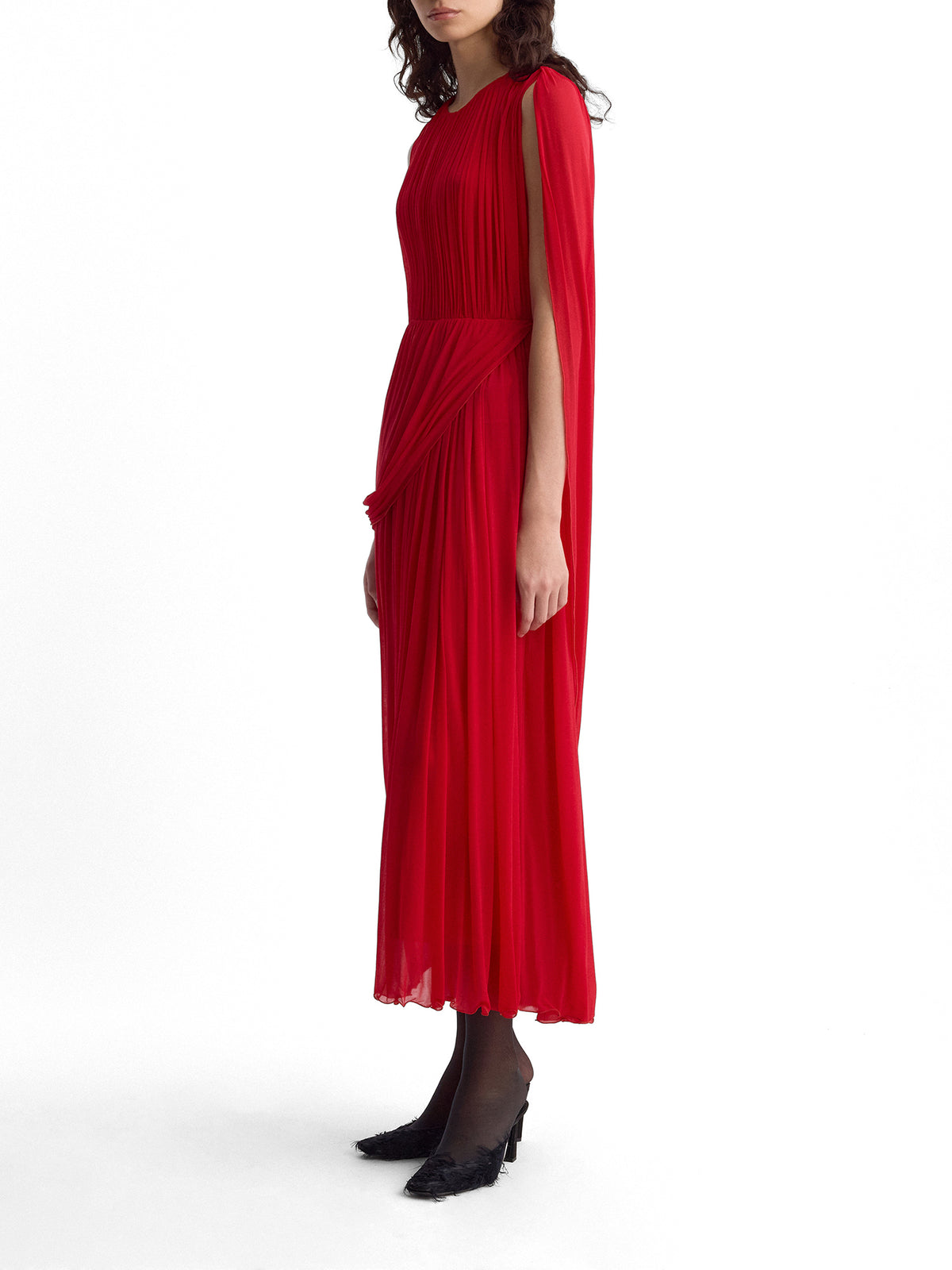 Kahlo Asymmetric Draped Jersey Midi Dress