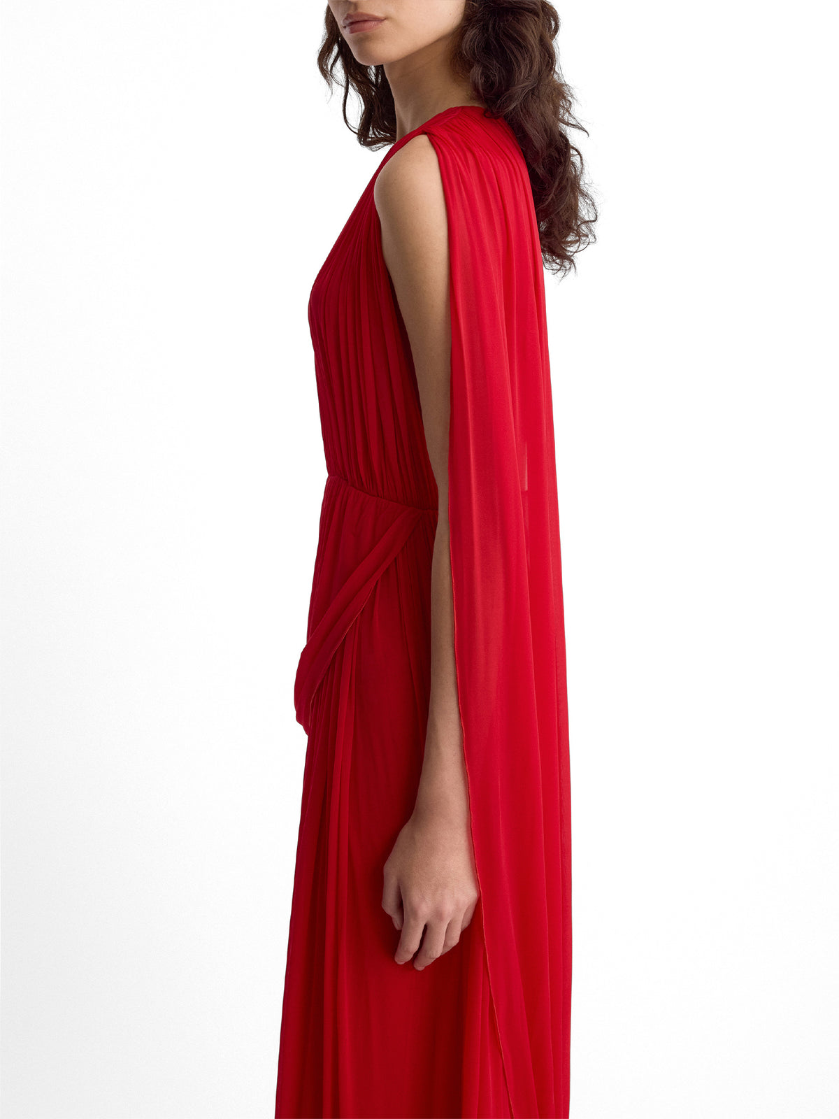 Kahlo Asymmetric Draped Jersey Midi Dress