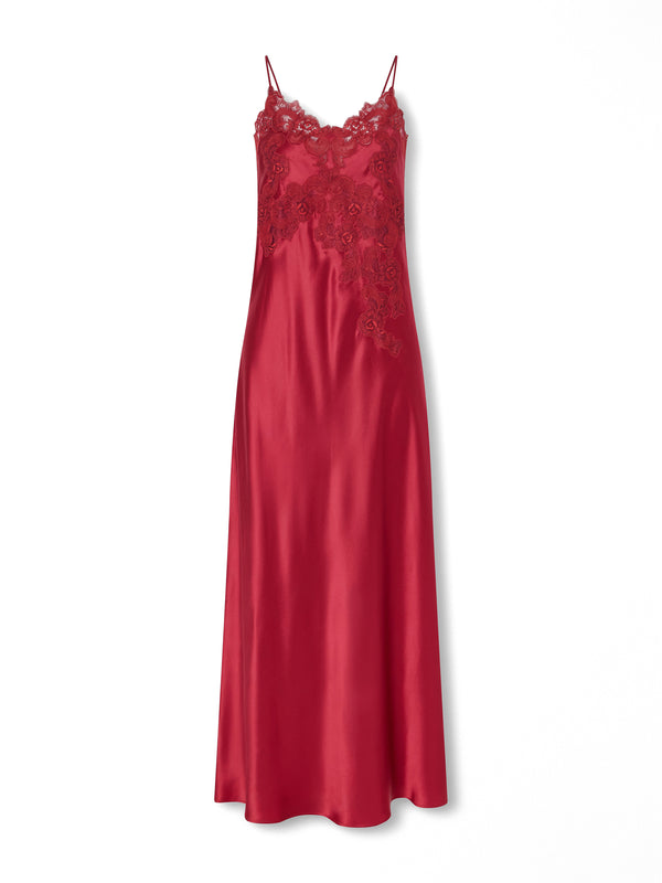 Grimilde Lace-Trimmed Silk Midi Dress