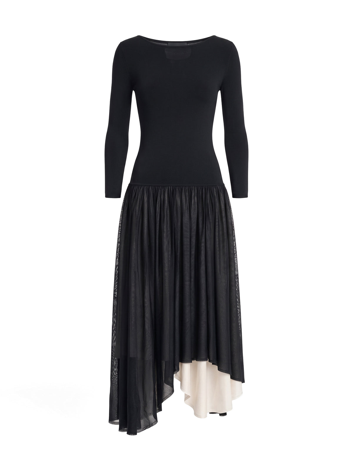 Boatneck Colorblock Midi Dress