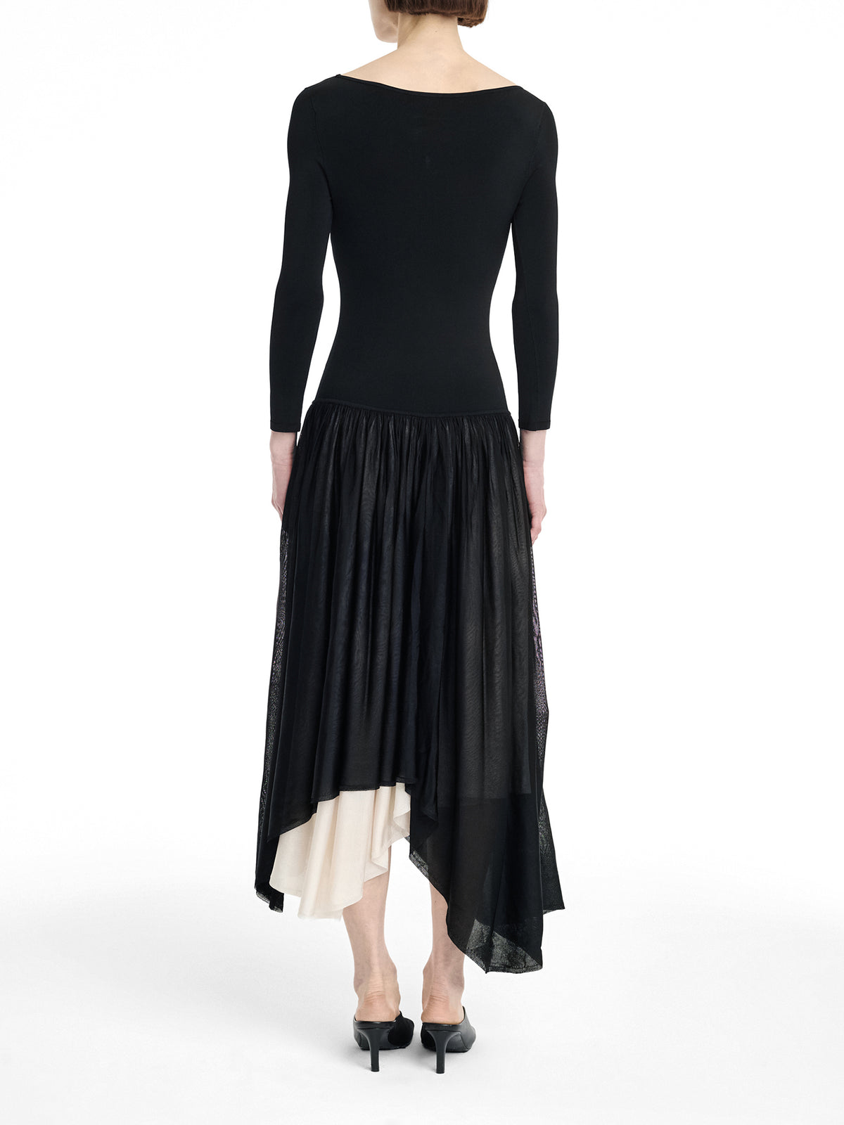 Boatneck Colorblock Midi Dress