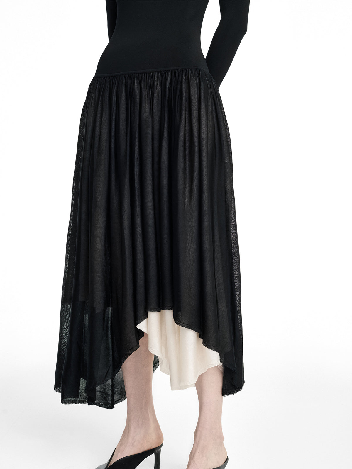 Boatneck Colorblock Midi Dress