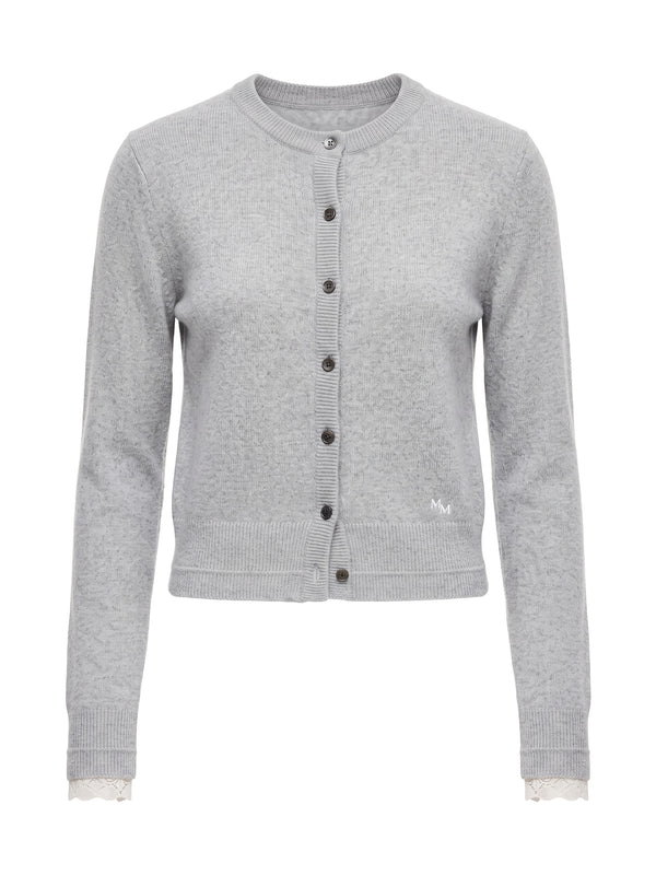 MM Lace-Trimmed Baby Cardigan