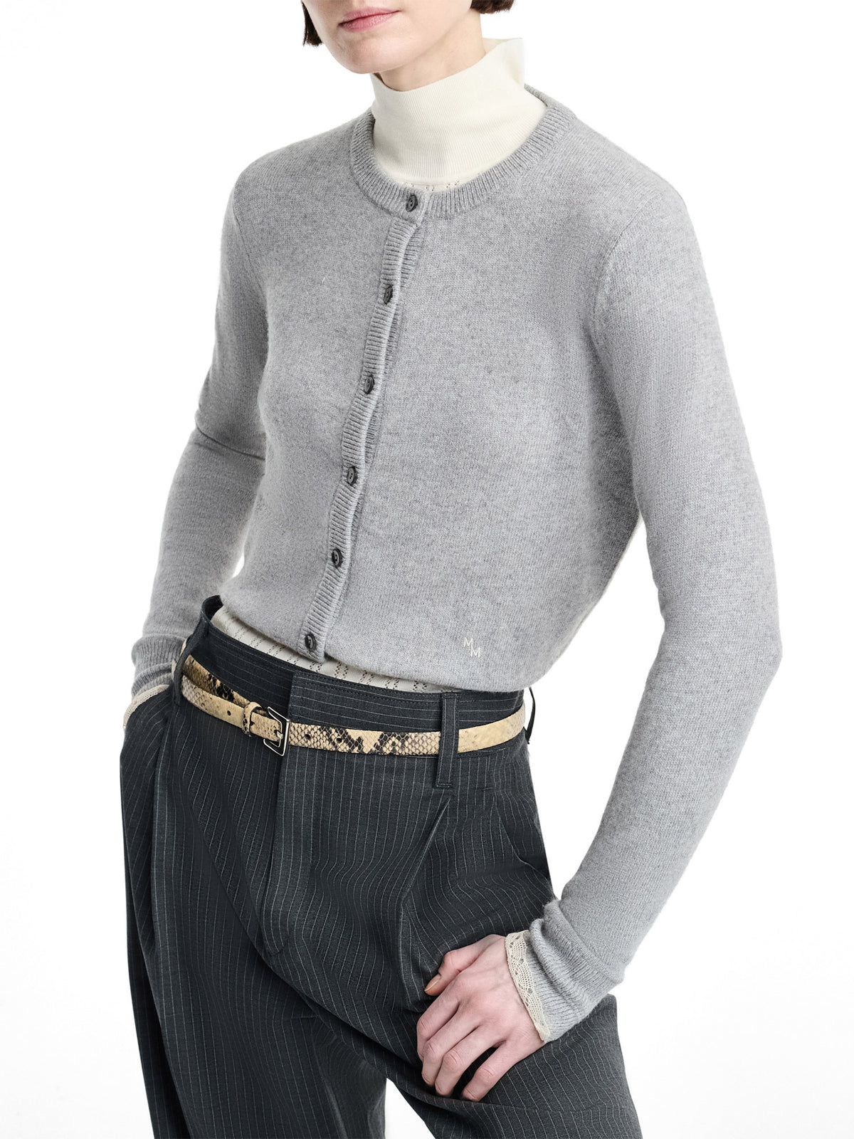 MM Lace-Trimmed Baby Cardigan