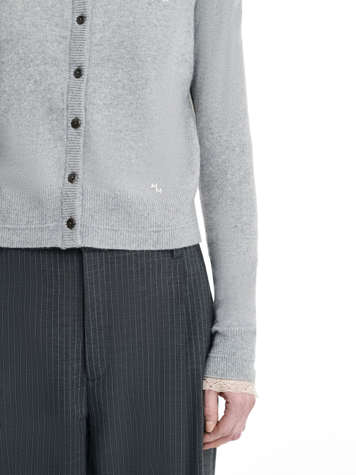MM Lace-Trimmed Baby Cardigan