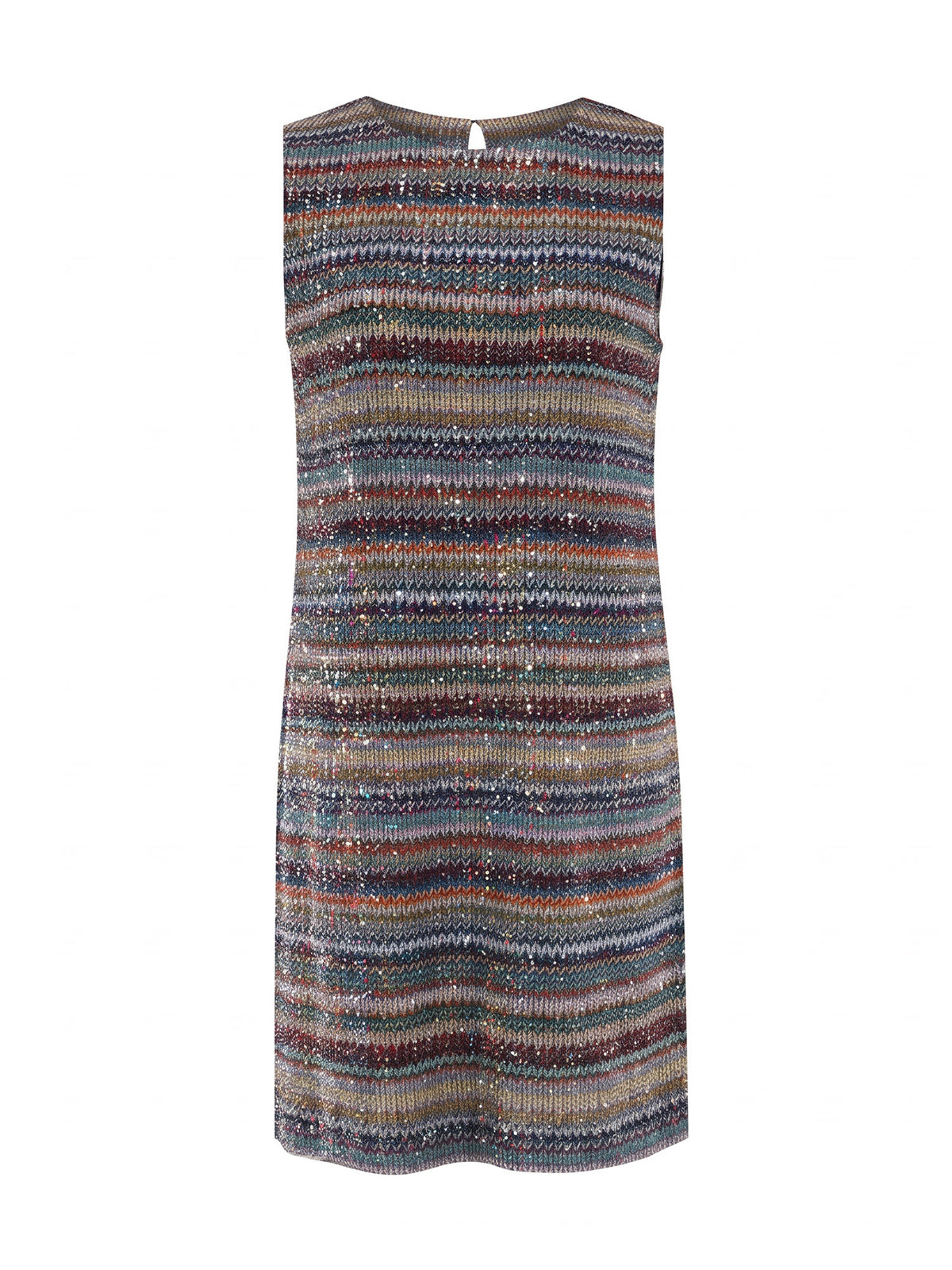 Sequin-Embellished Striped Knit Mini Dress