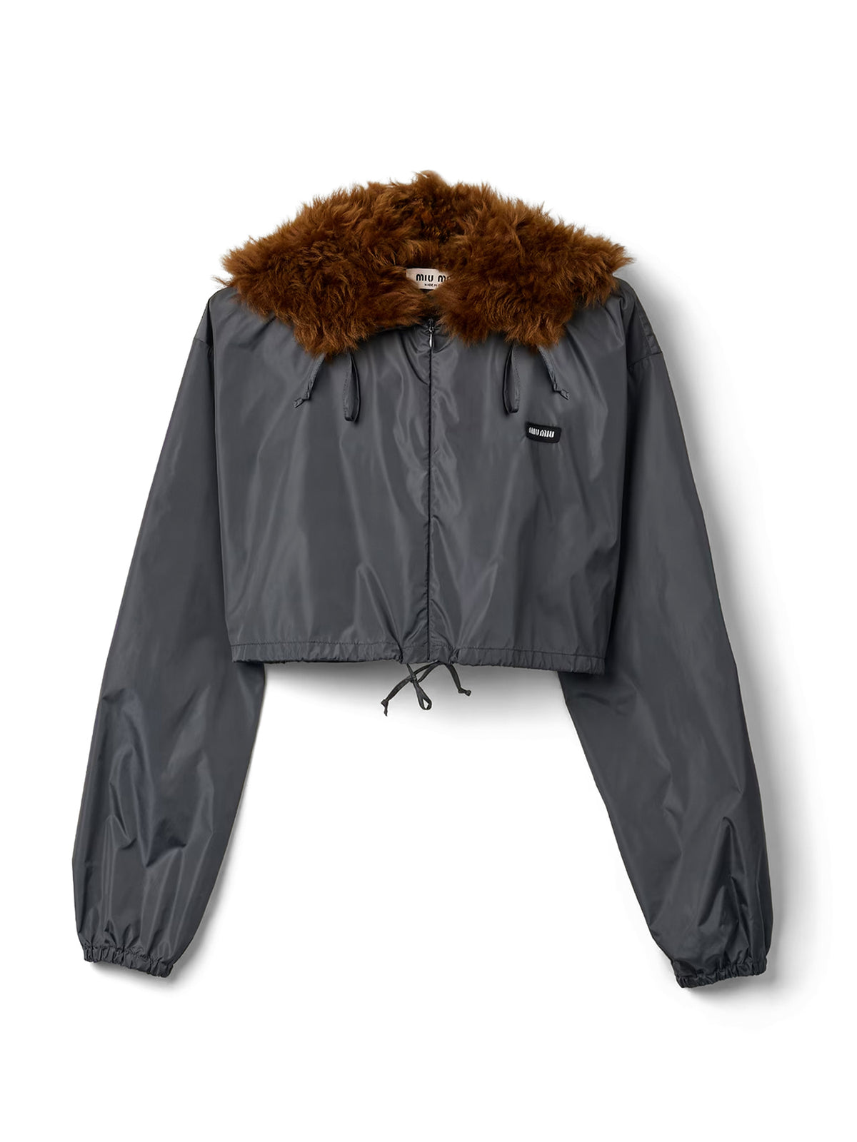 Technical Fabric and Shearling Windbreaker