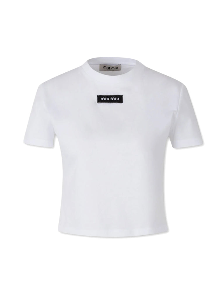 Miu Miu | Logo Cotton Jersey T-Shirt – Kirna Zabête