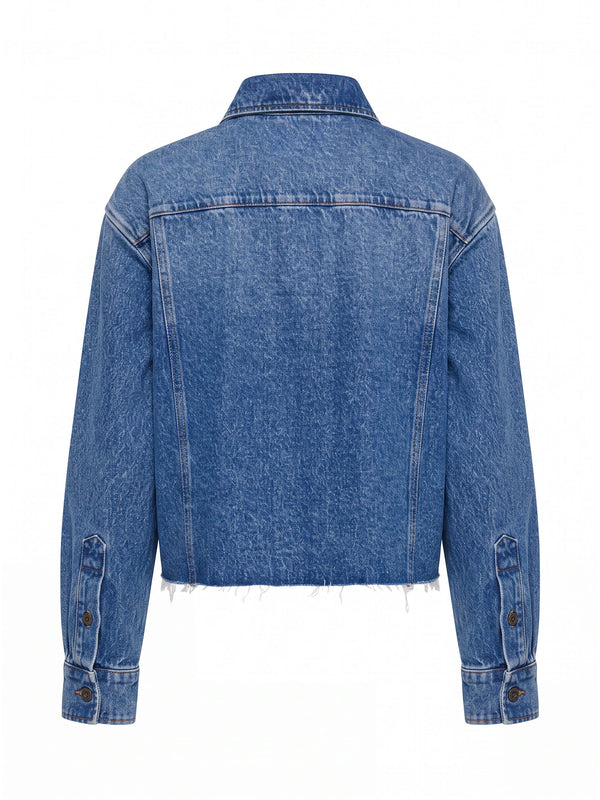 Raw Hem Denim Shirt