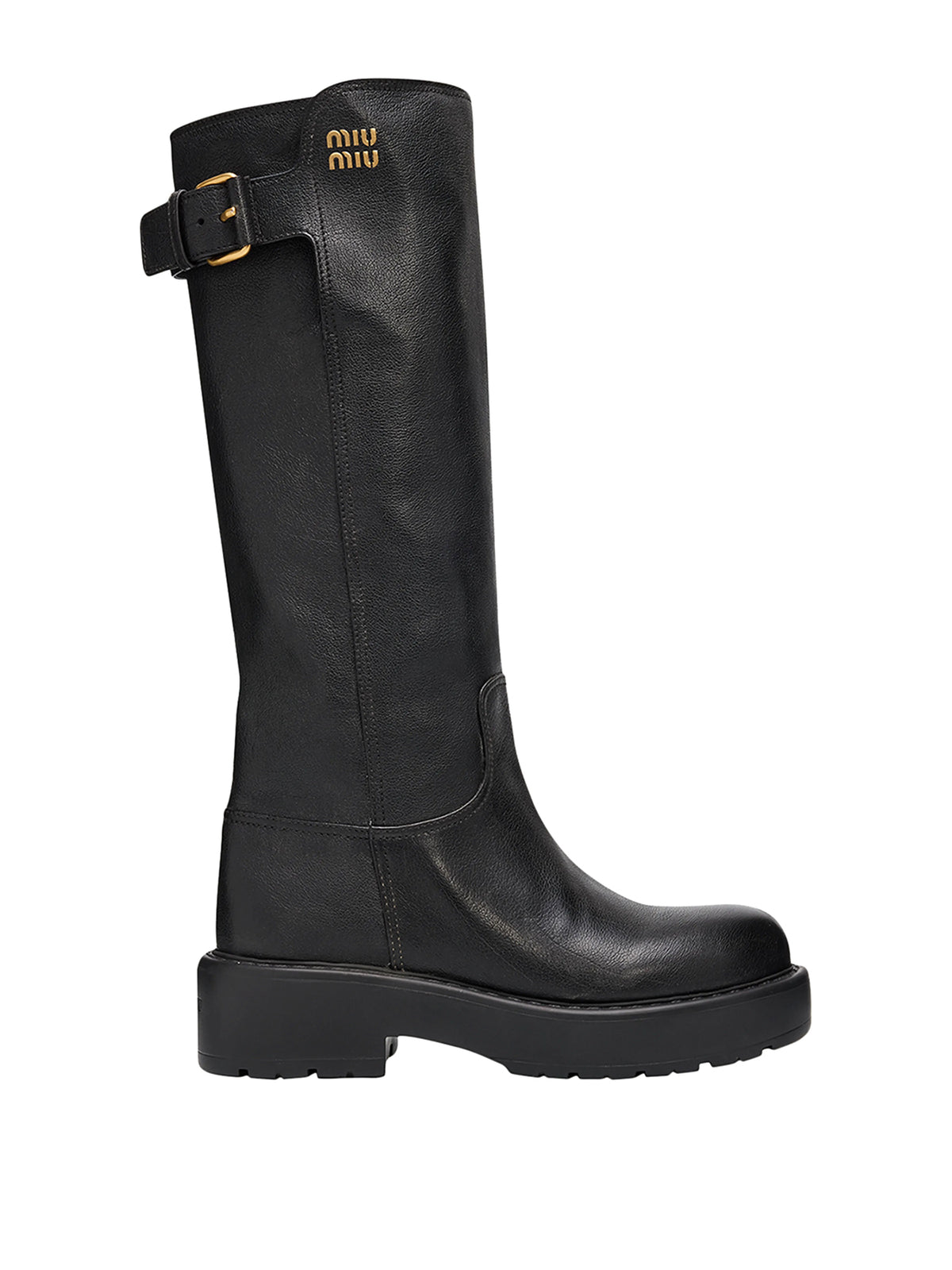 Lug-Sole Knee-High Boots