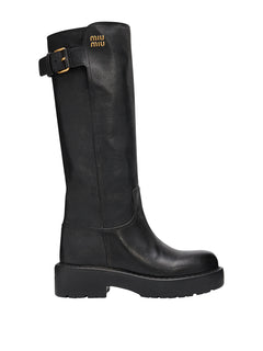 Lug-Sole Knee-High Boots