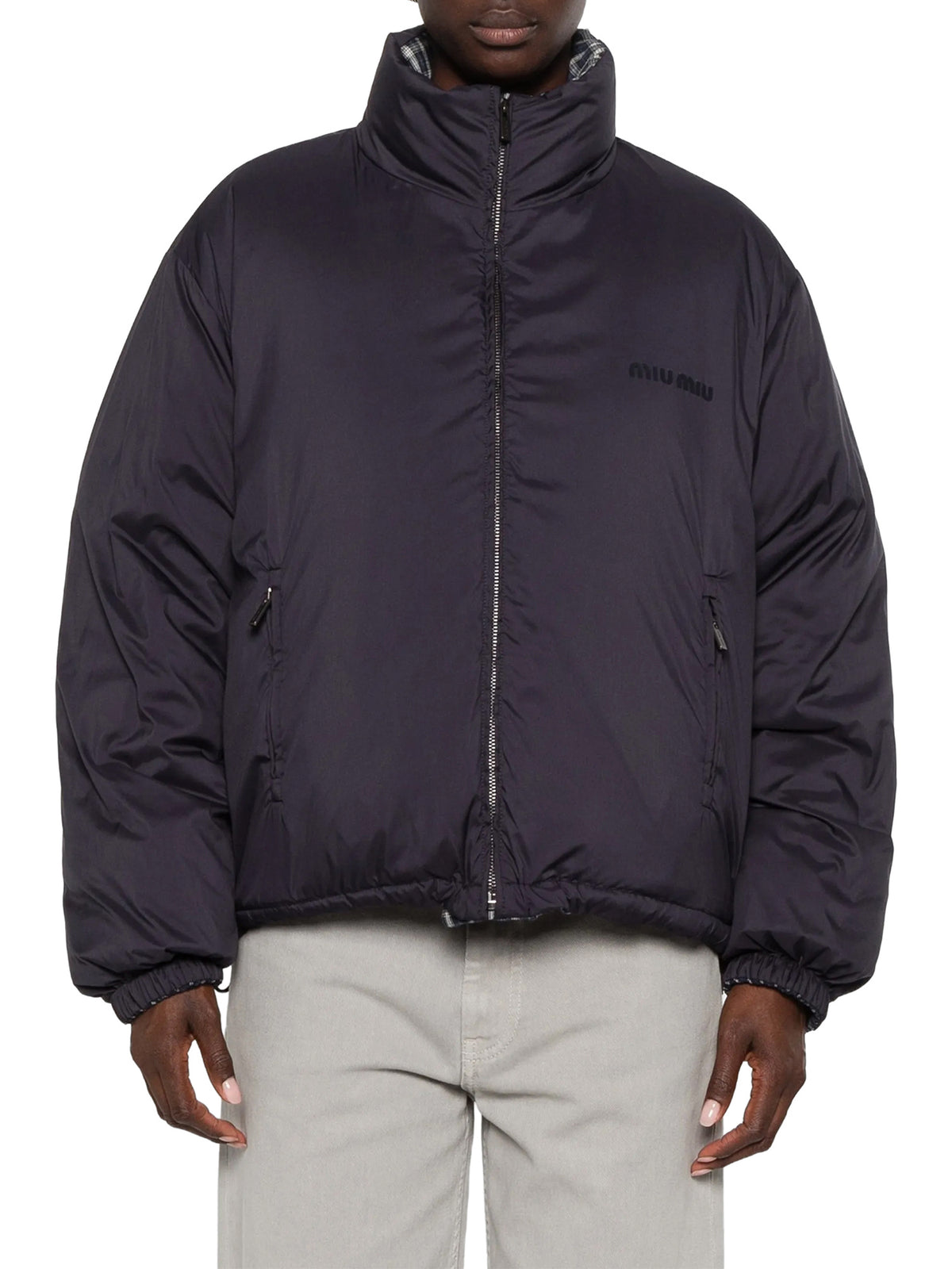 Reversible Plaid Puffer Jacket