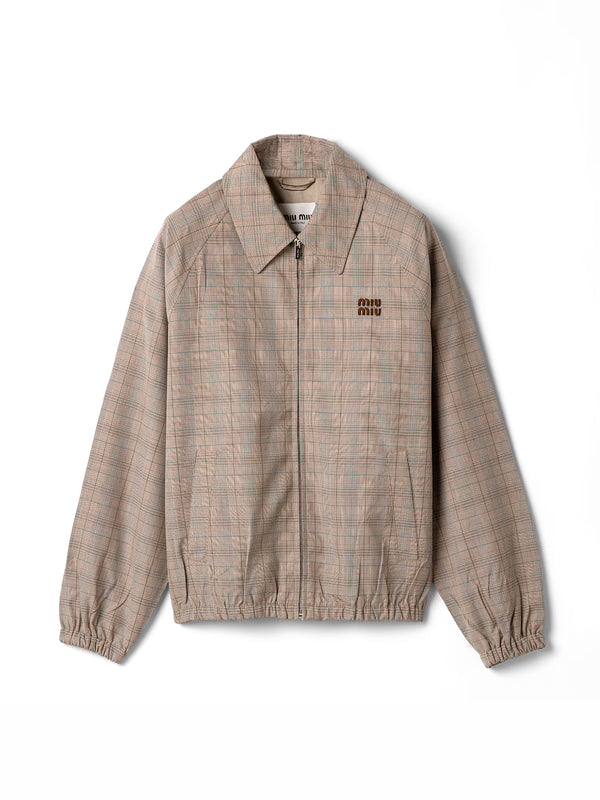 Prince of Wales Checked Blouson Jacket