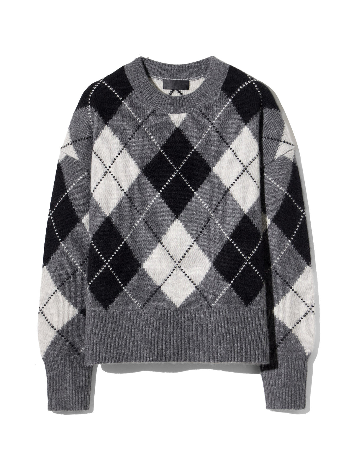 Donnika Cashmere-Silk Argyle Sweater