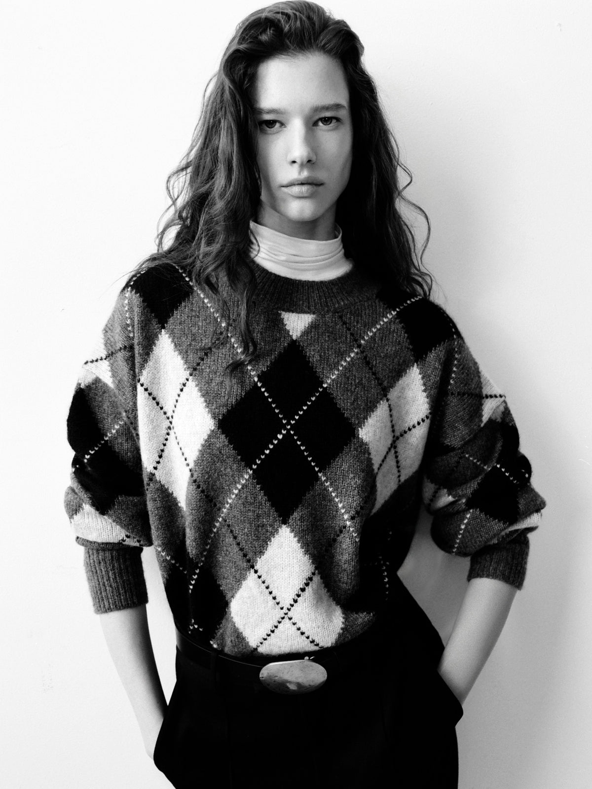 Donnika Cashmere-Silk Argyle Sweater