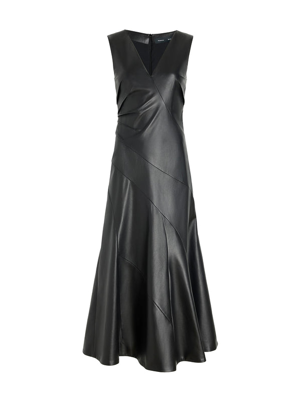 Kenza Nappa Leather Midi Dress