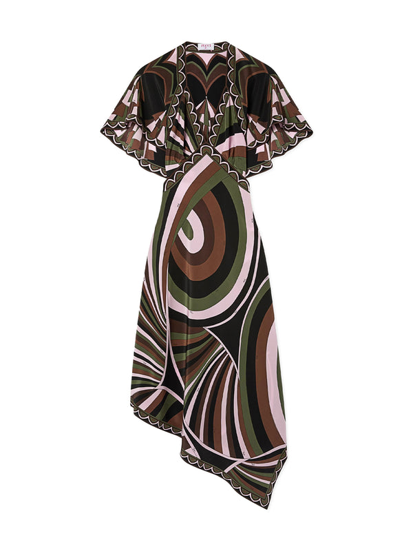 Iride and Baiadera Print Crêpe de Chine Midi Dress