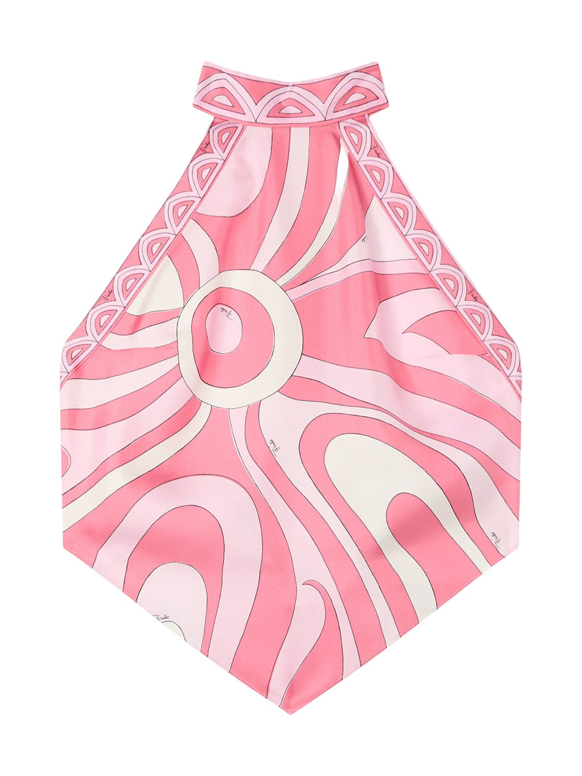 Marmo Print Silk Scarf Top
