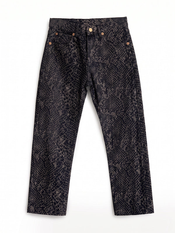 Snake Jacquard BF Straight Leg Jeans