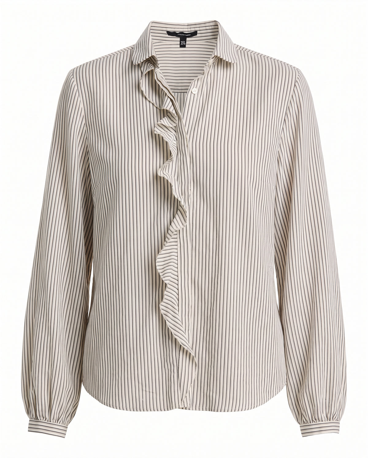 Striped Shrunken Ruffle Shirt