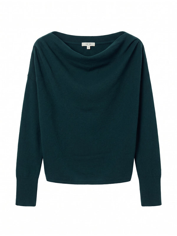 Long Sleeve Asymmetric Drape Sweater