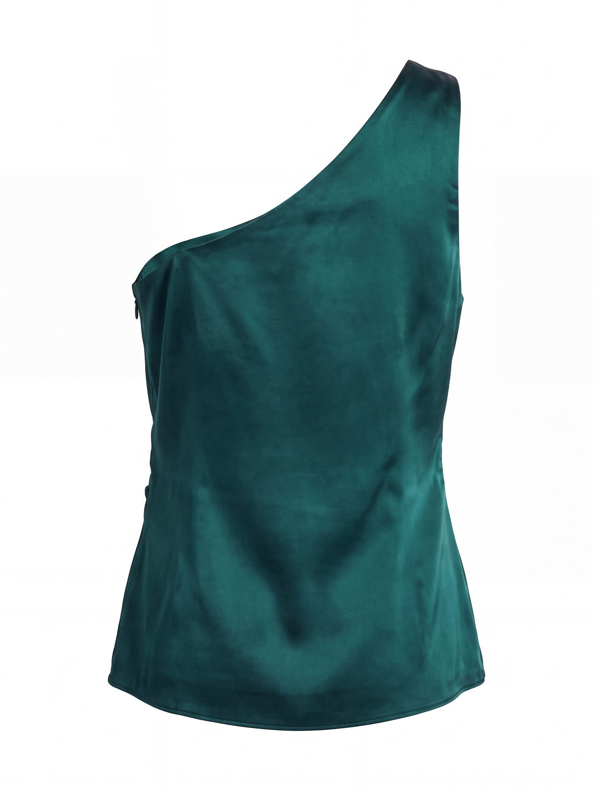 Draped One-Shoulder Silk Top