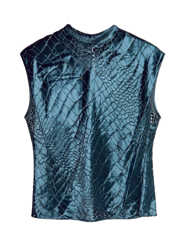 Velvet High Neck Top