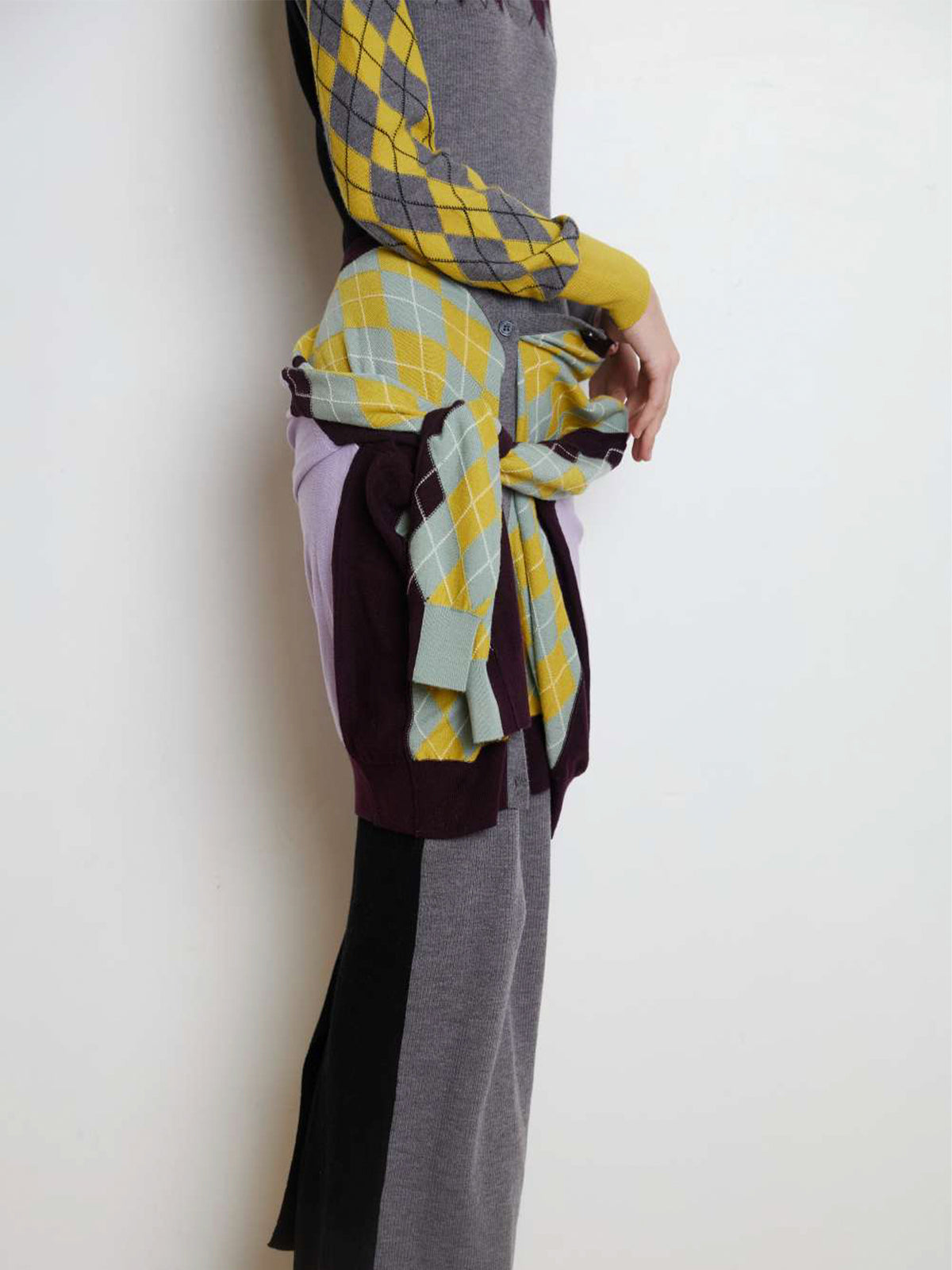 Raisa Argyle Merino Midi Dress
