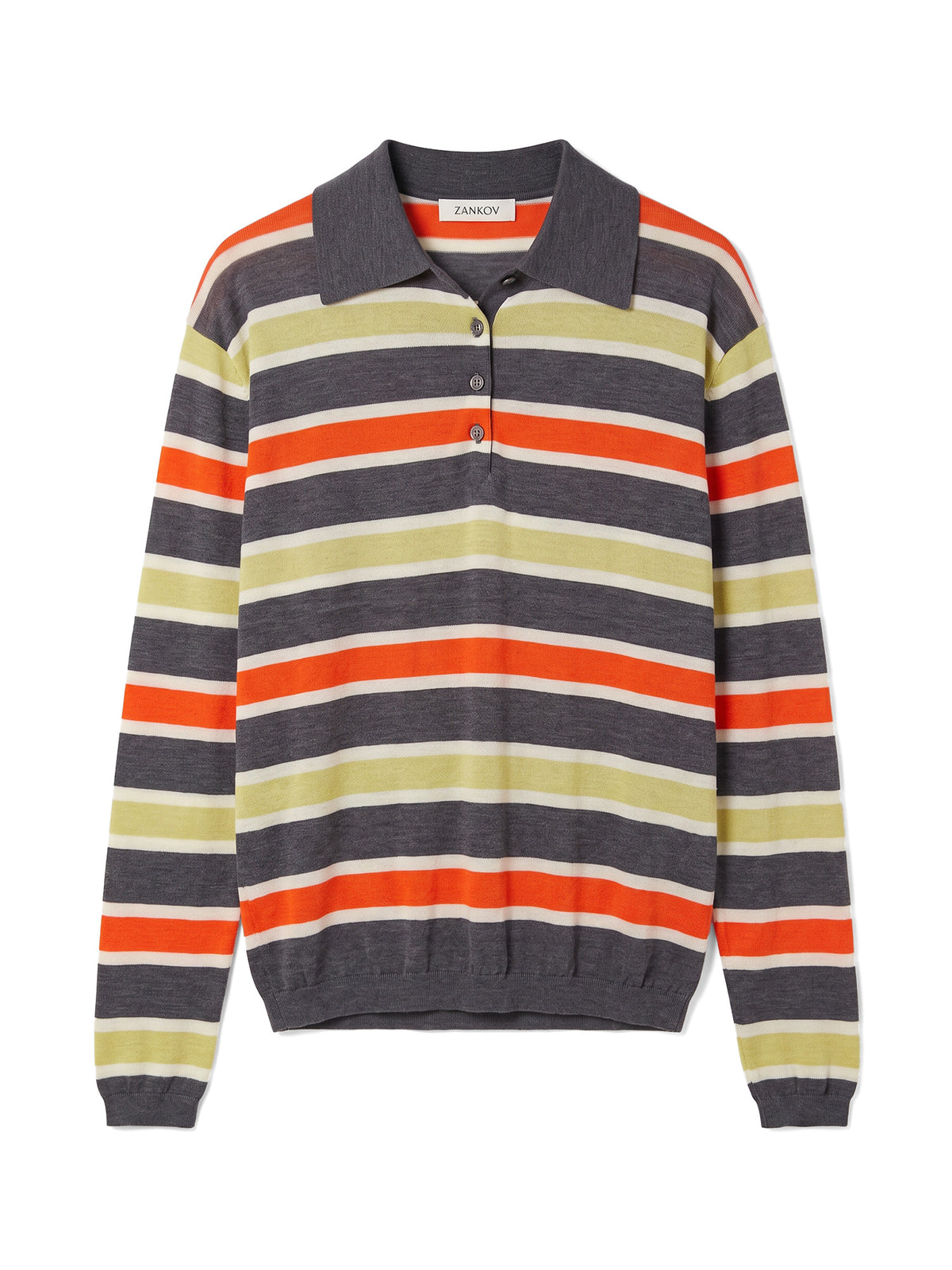 Ryan Striped Merino Polo Sweater