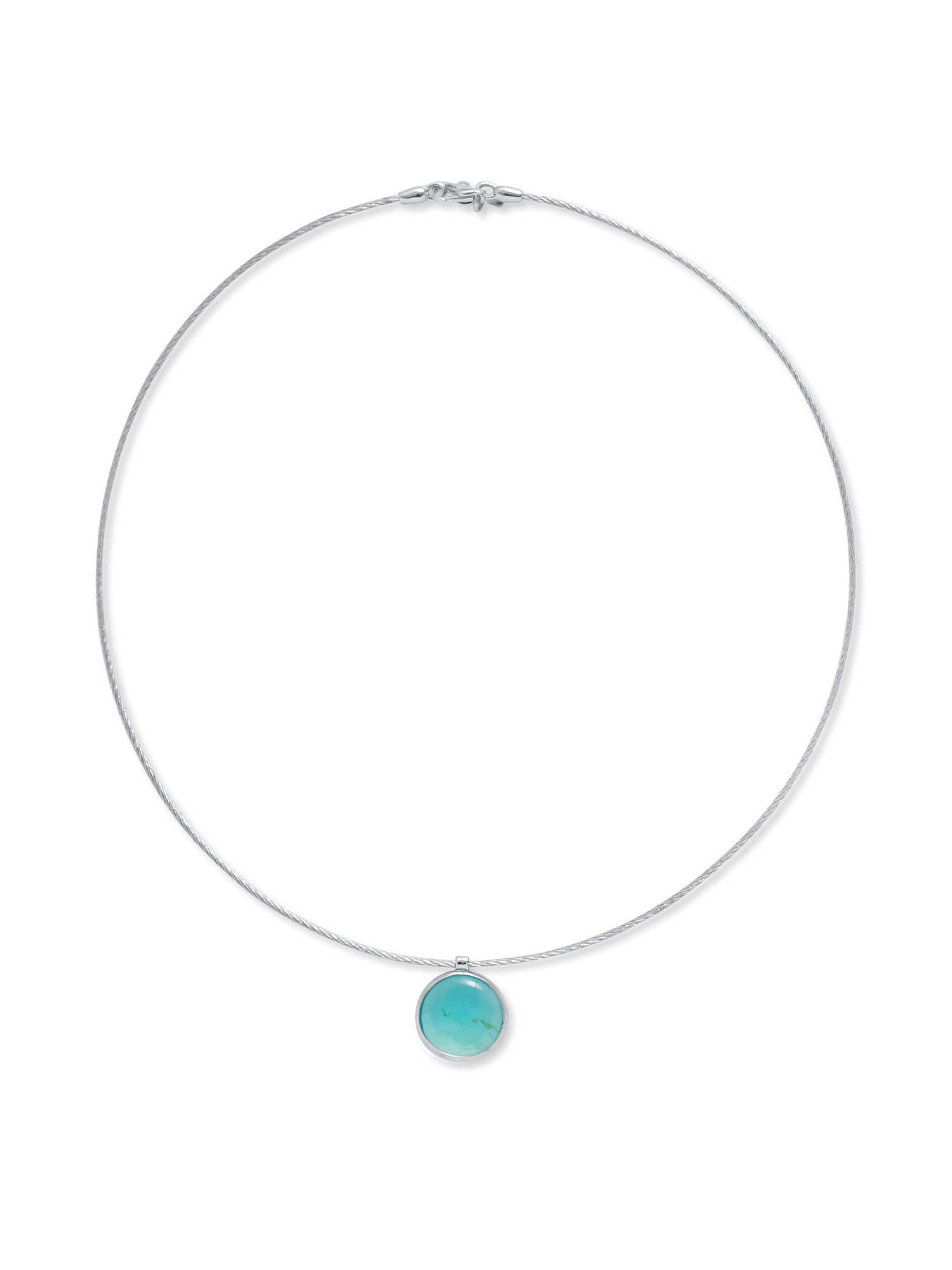 Blue Opal Lens Necklace