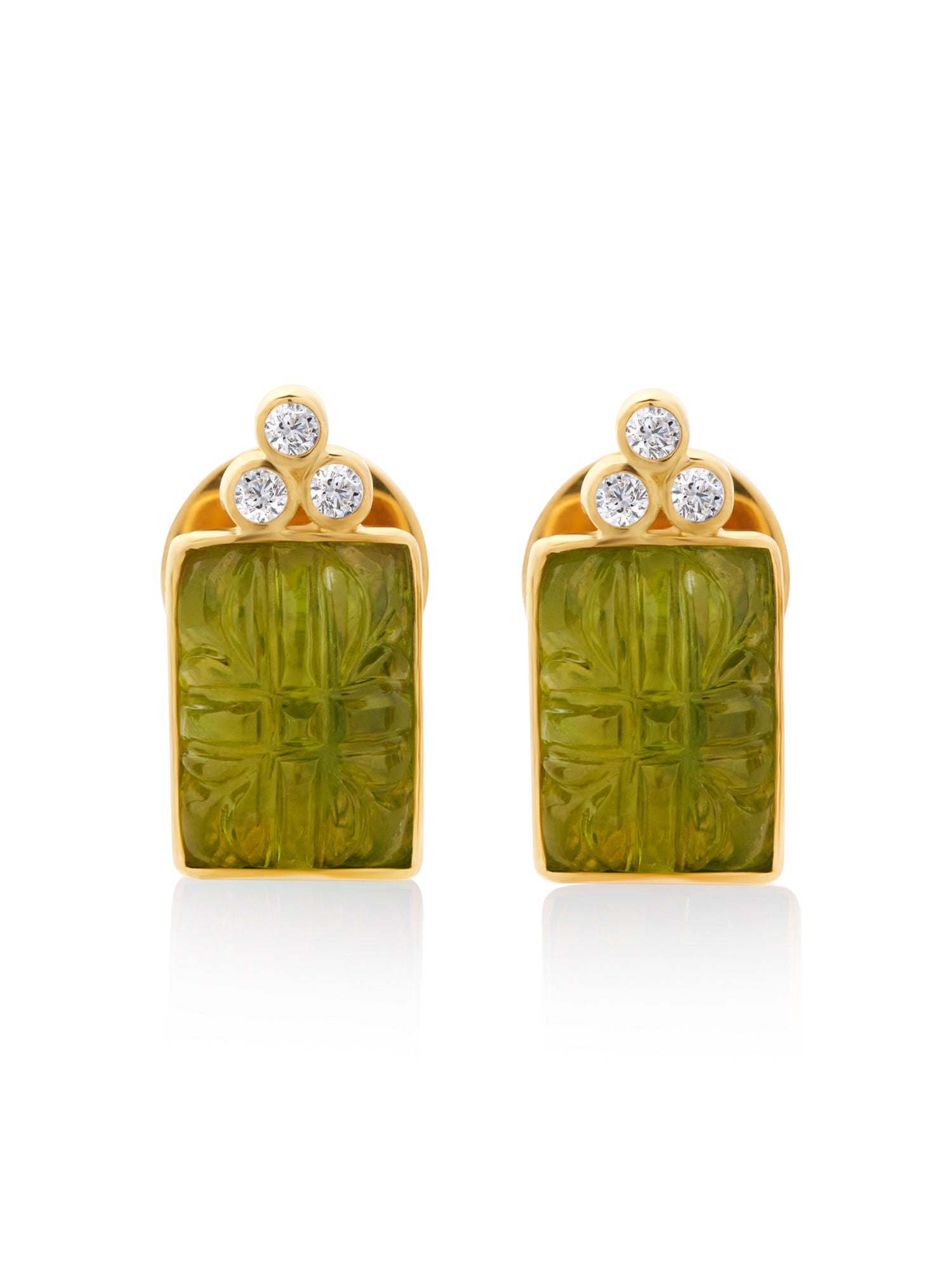 Rectangular Peridot Earrings