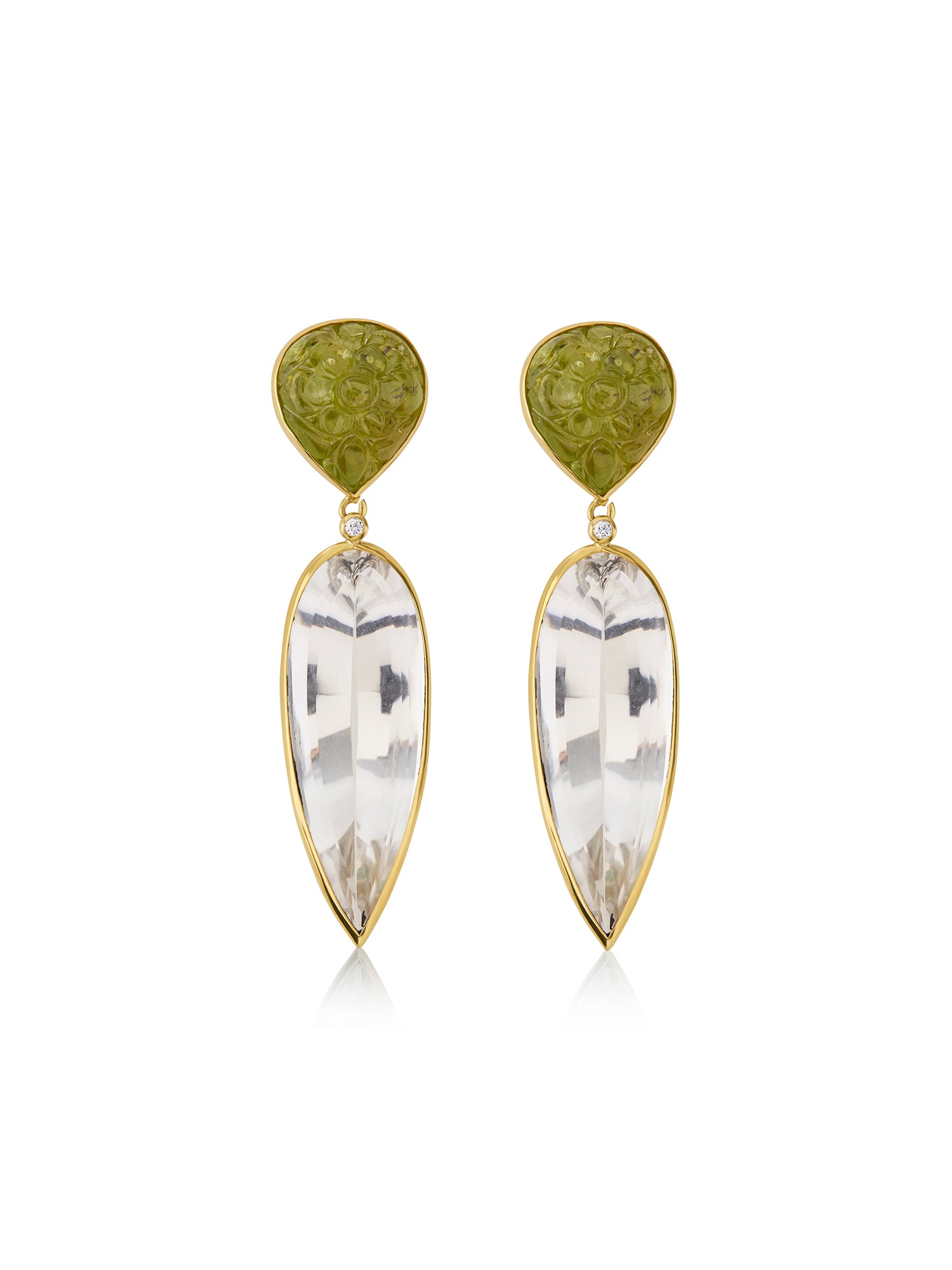 Peridot and Quartz Earrings