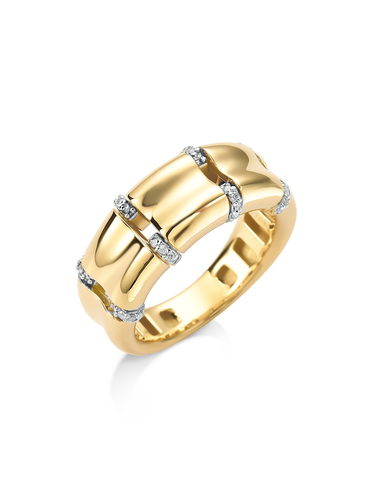 Yellow Gold and Diamond Band Ring