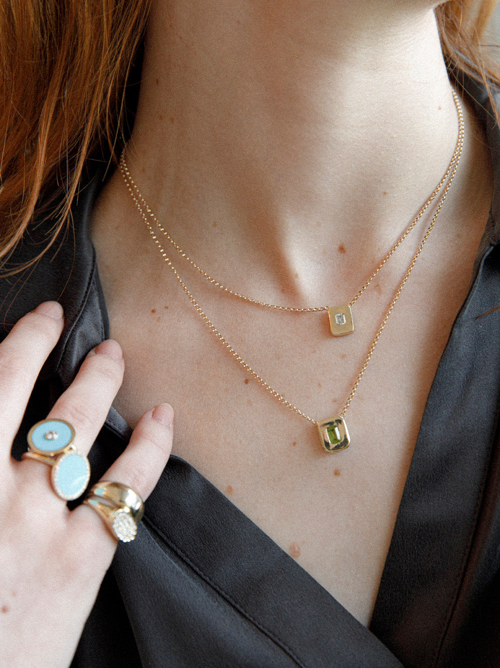 Peridot Nugget Necklace