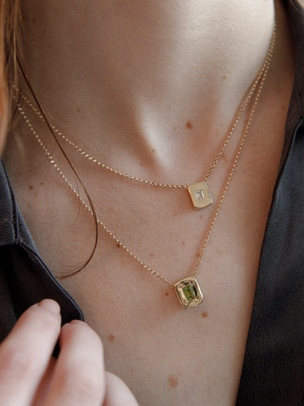 Peridot Nugget Necklace